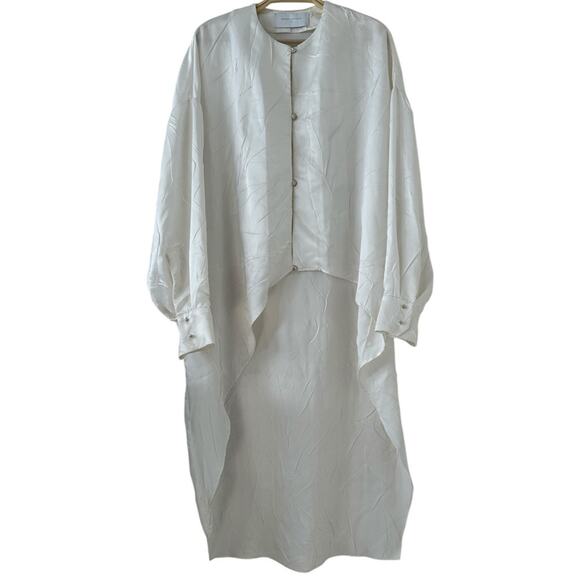 Esteban Cortazar Crinkled Satin Tunic Ivory size FR 34 - Picture 13 of 13